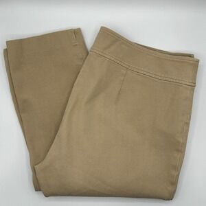 Lauren Ralph Lauren Tan Capri Pants Button Zip Closure Career Casual Women Sz 12